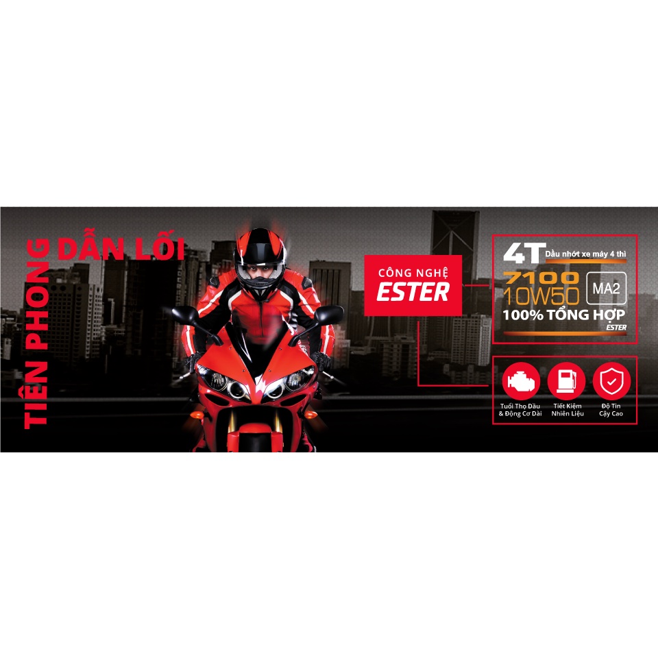 Nhớt tổng hợp cao cấp cho mô tô PKL xe máy Motul 7100 4T 10W50