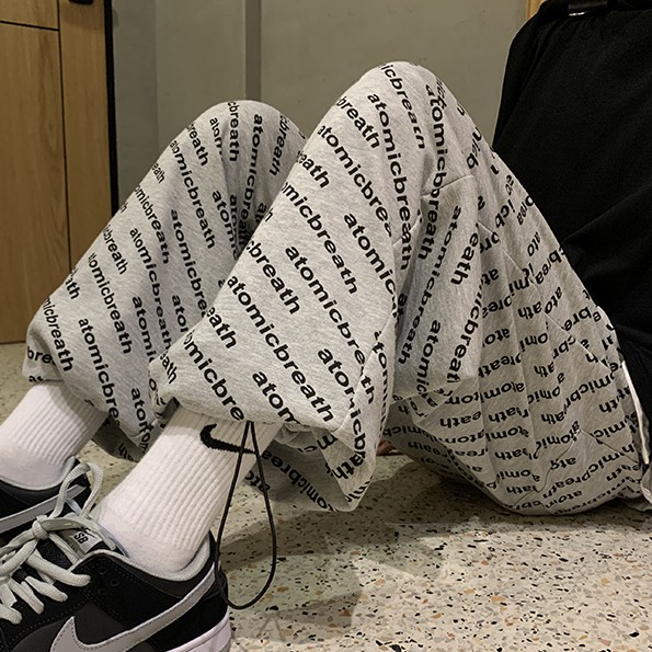 Quần dài thể thao ống rộng thời trang Hàn Quốc cho nam và nữ