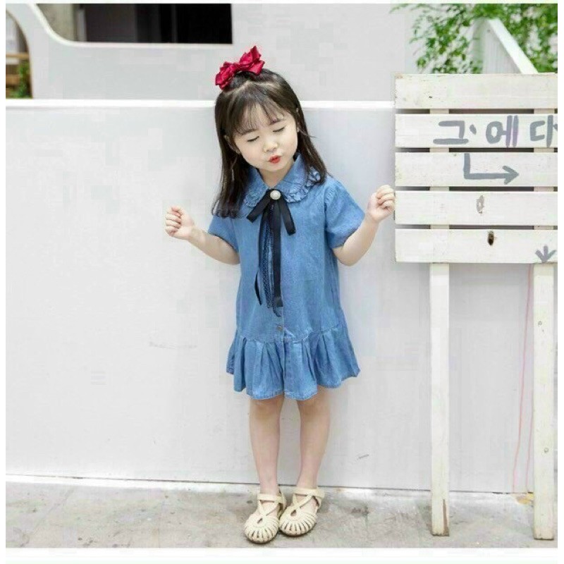 Đầm denim BÉ GÁI
