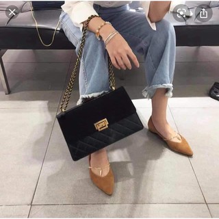 Túi C khóa gập da lộn sz 25
