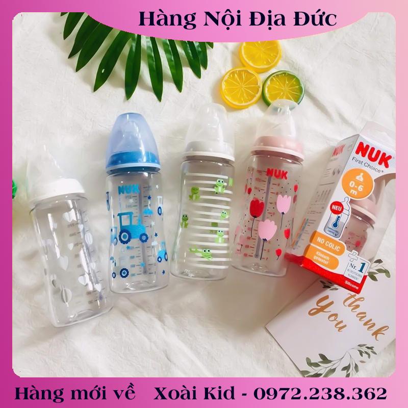 [auth] Bình Sữa Cảm Biến Nhiệt Nuk PP 150Ml / 300Ml Núm Silicone - Nội địa Đức Đủ Bill [Hot]