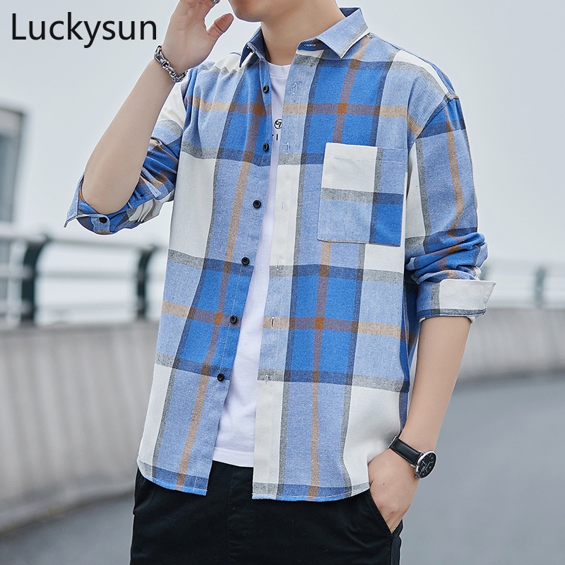 Áo Sơ Mi Nam Áo Sơ Mi [4 Màu] Áo Sơ Mi Kiểm Tra Áo Sơ Mi Tay Dài Áo Sơ Mi Nam Quần Áo Nam Quần Áo Na