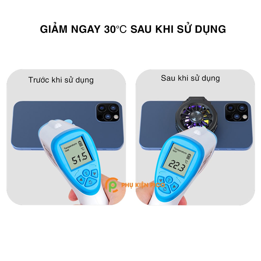 Quạt tản nhiệt điện thoại sò lạnh X12 hút nam châm sạc không dây led RGB - Quạt tản nhiệt Ipad