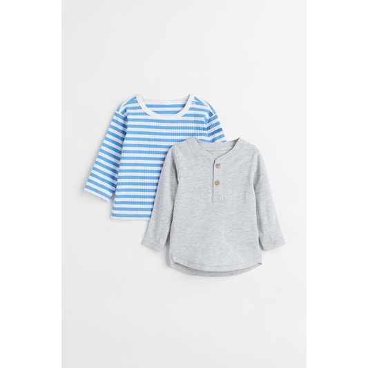Set 2 áo siêu xinh cho bé mặc thu đông, chất liệu cotton và len ấm áp dày dạn, nhãn hiệu H&M chính hãng ❤️