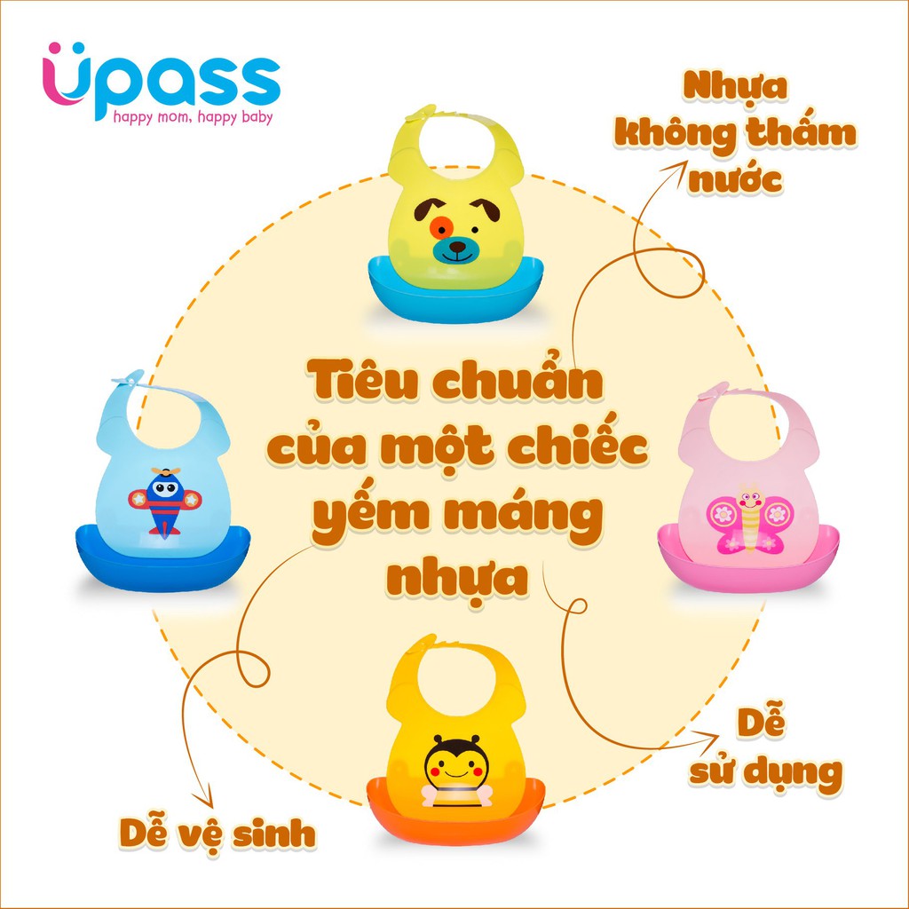 Yếm ăn dặm có máng hứng Upass Thái Lan