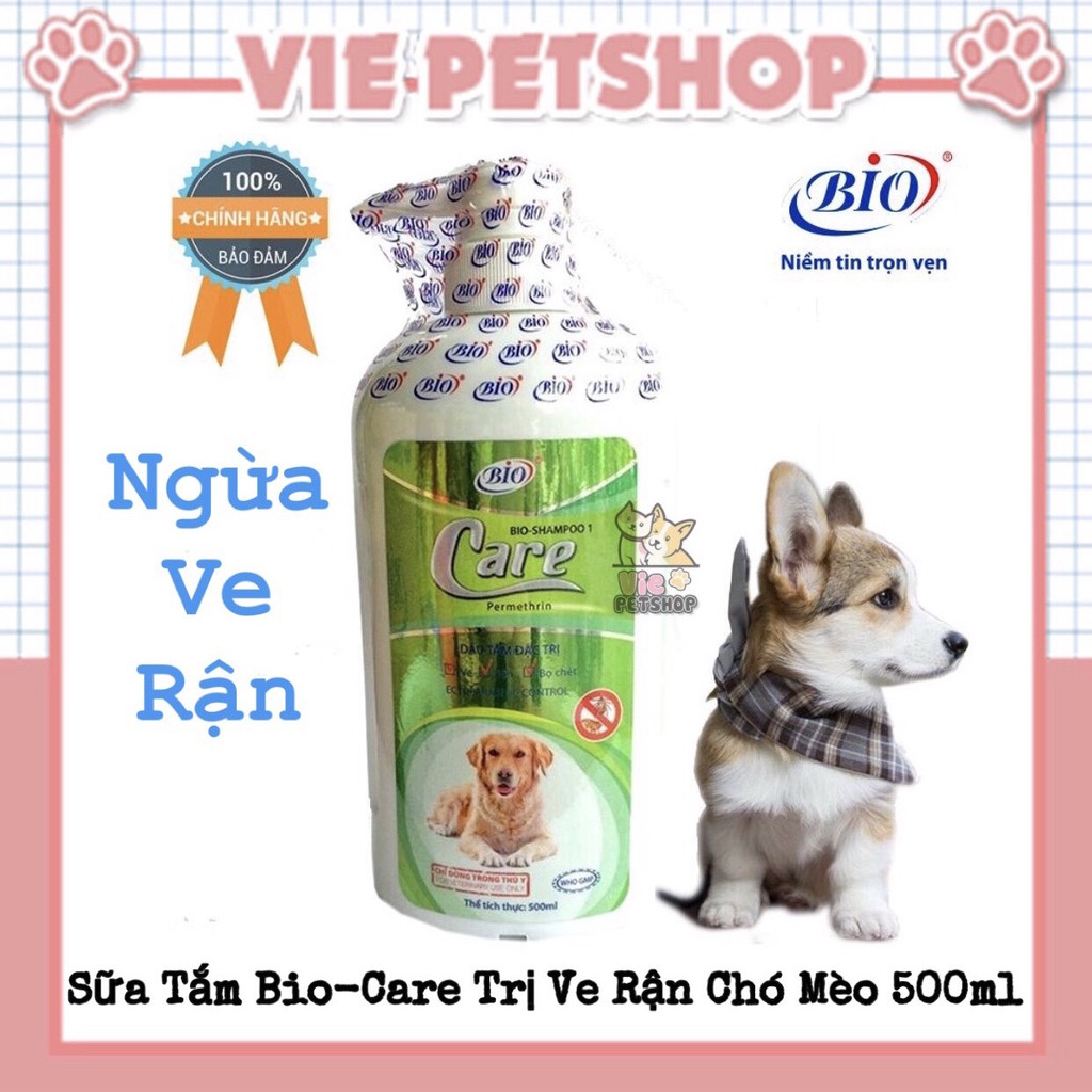[CHÍNH HÃNG] Sữa Tắm BIO CARE Diệt Ve Rận, Bọ Chét cho Thú Cưng 500ml | Vie PETSHOP