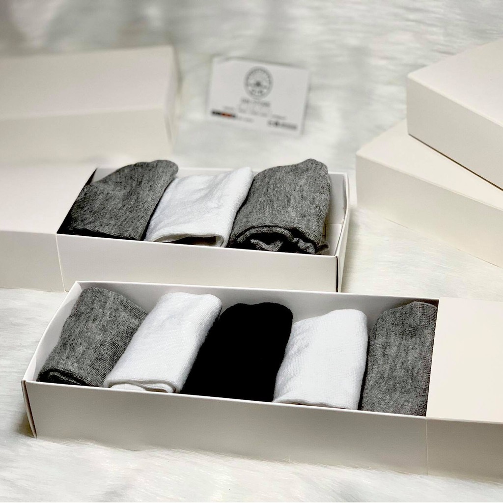 COMBO 5 ĐÔI TẤT THOÁNG KHÍ BASIC FULL BOX - GIN STORE
