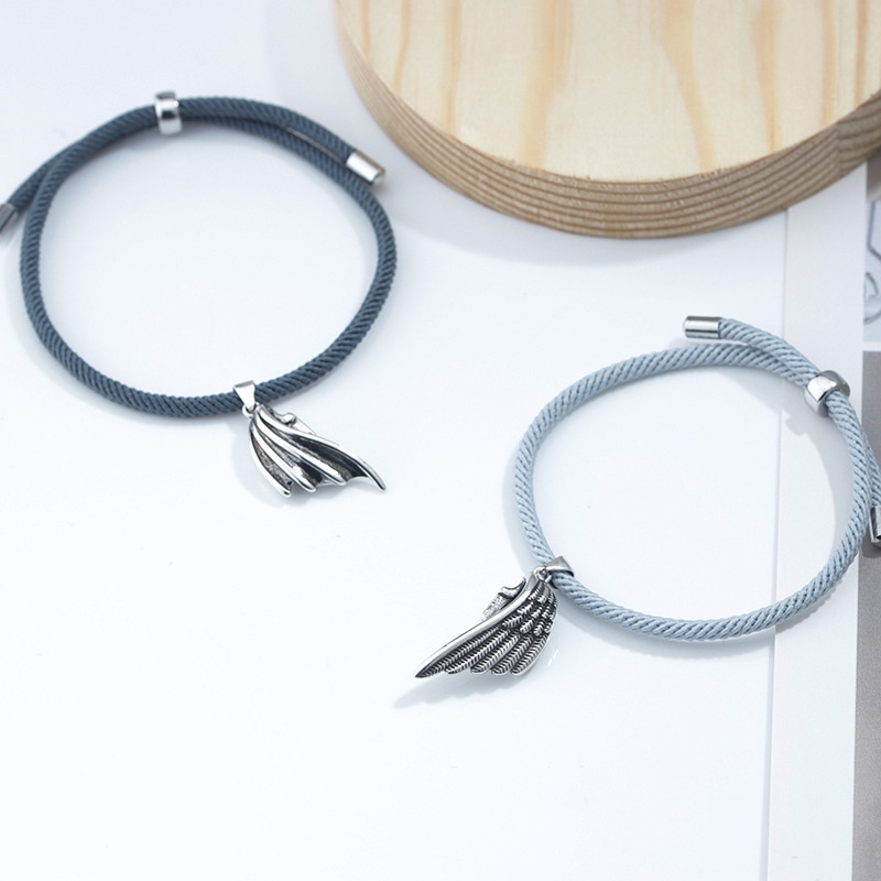 Vòng Tay Cặp Đôi Từ Tính In Hình Thiên Thần Và Ác Quỷ Làm Quà Tặng Kỷ Niệm