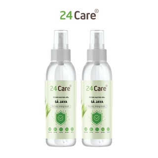 Combo 2 xịt khử mùi thơm phòng 24Care Sả Java 100ml/Chai