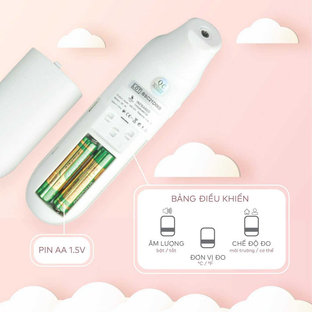 Nhiệt Kế Hồng Ngoại Đa Năng MOAZ BÉBÉ MB-024 Thiết Kế Tinh Tế, Nhỏ Gọn, Tiện Lợi