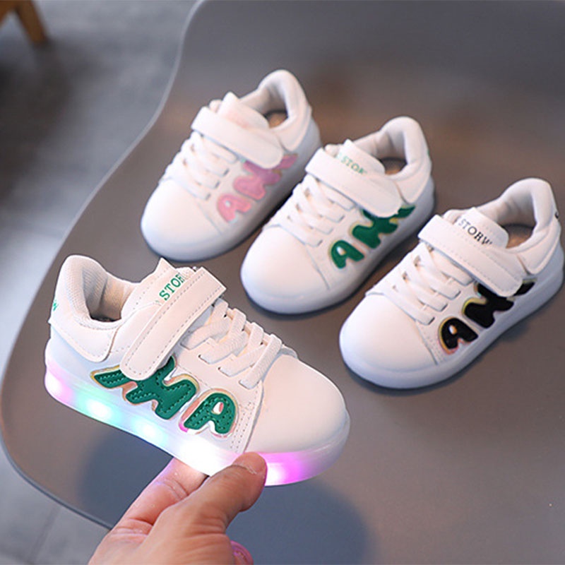 SUGE Giày Thể Thao Đế Mềm Chống Trượt Thoáng Khí Có Đèn LED Phát Sáng Dành Cho Trẻ Em