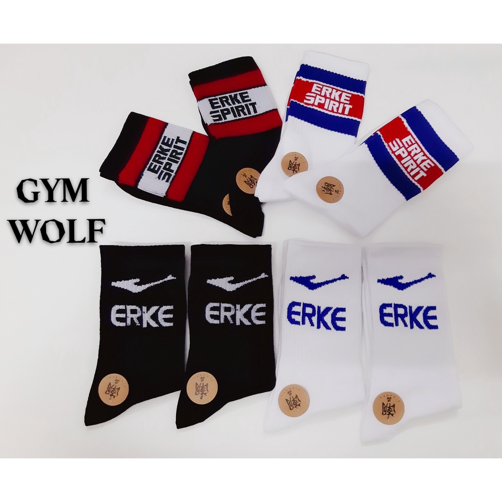 Vớ dệt kim ERKE cao cổ Nam Nữ phong cách thể thao, trẻ trung và năng động.