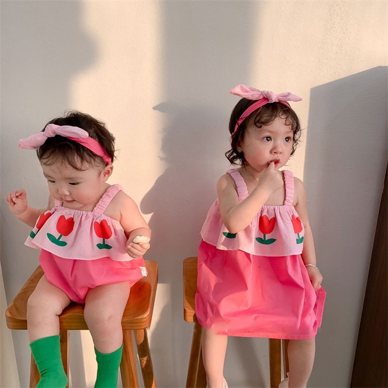 Đầm Hoa Tulip Xinh Xắn Cho Bé Gái