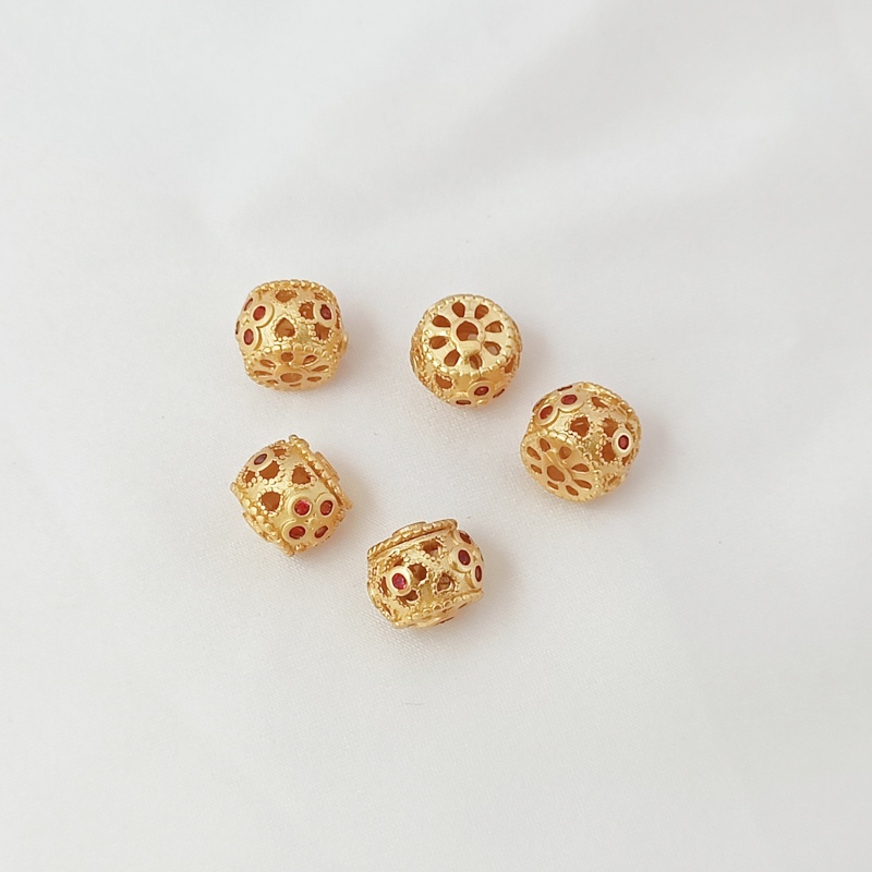 Hạt Rỗng Xỏ Lỗ Hình Hoa Mặt Cười Màu Sắc Mạnh Mẽ Dùng Làm Trang Sức diy