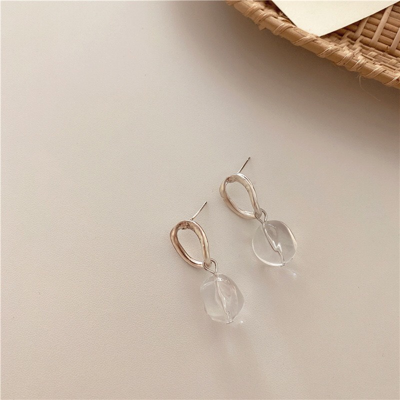 Bông Tai Nữ Cao Cấp ERASHOP 078505 - Viền Tròn Hạt Đá Đơn Giản, Vintage, Phù Hợp Đi Tiệc, Hằng Ngày, Đi Chơi, Rẻ Đẹp