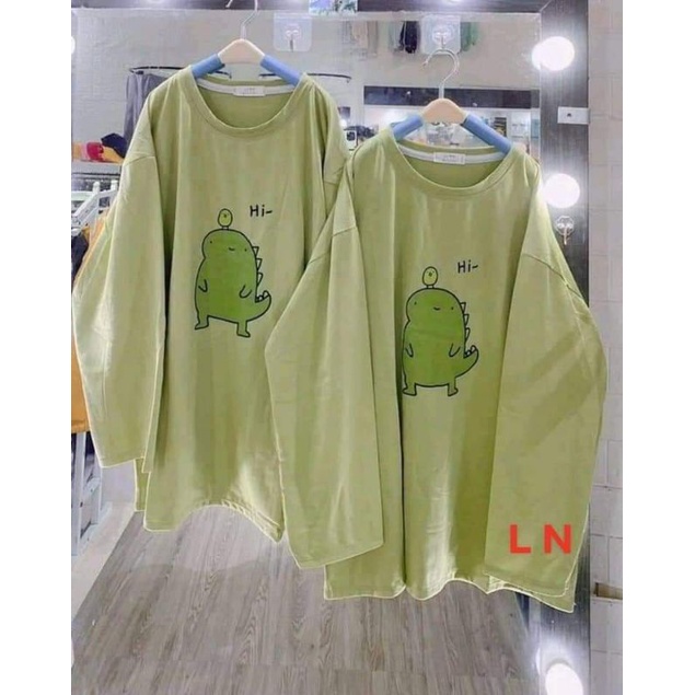 Áo thun tay xuông Khủng long Hi siêu cute phô mai que