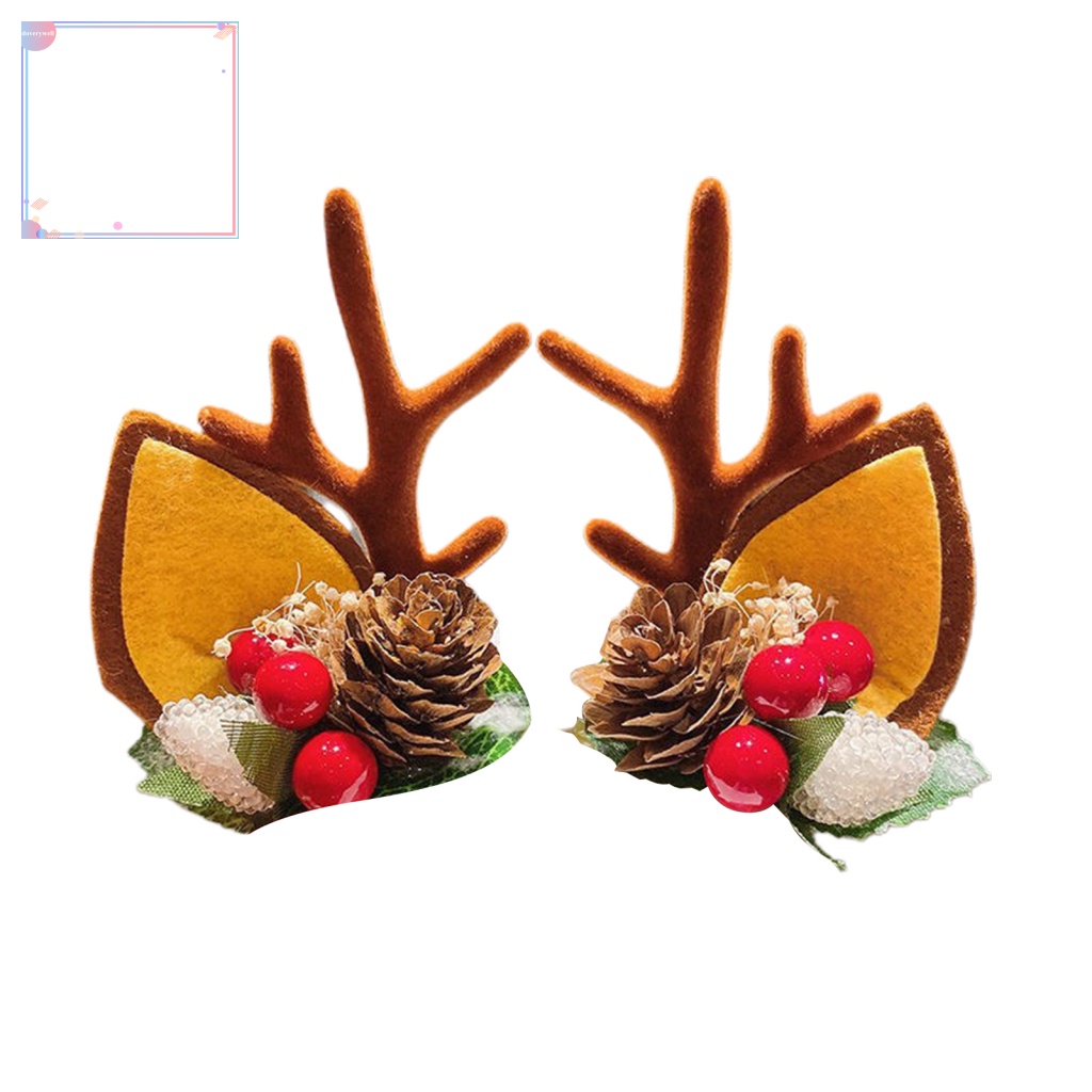 1 Cặp Kẹp Tóc Hình Tuần Lộc Giáng Sinh Sáng Tạo