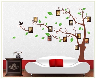 Decal cây khung ảnh
