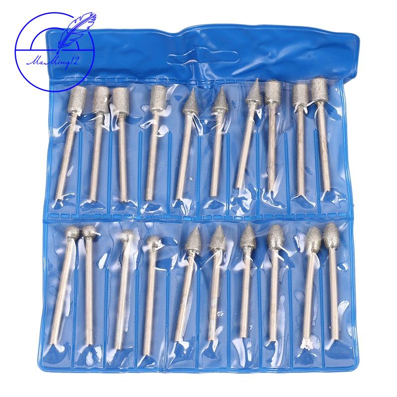 Bộ 20 mũi khoan mài kim cương 3mm