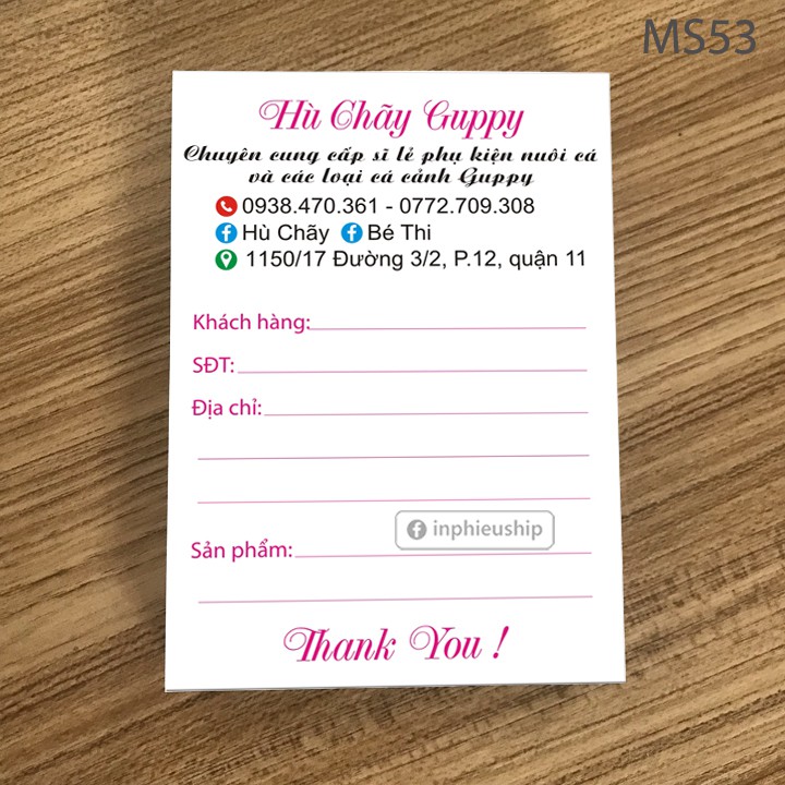 Phiếu giao hàng mẫu đứng MS53