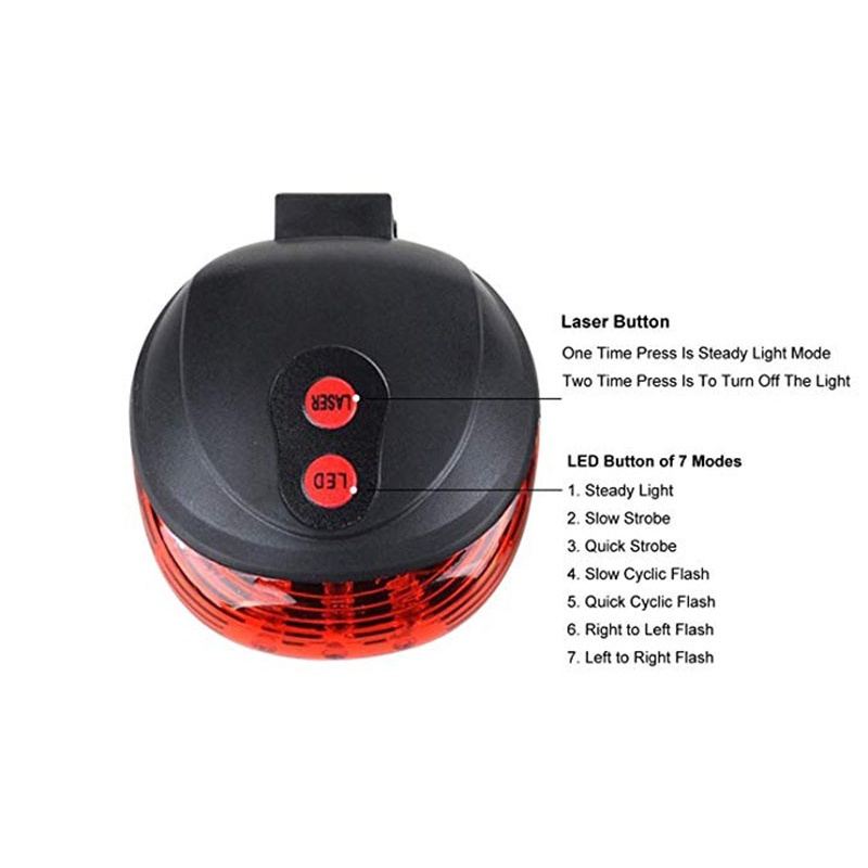Đèn led cảnh báo gắn đuôi xe đạp chống thấm nước
