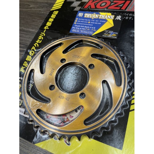Dĩa tải Kozi Vàng 42T - Su Sport/Xipo/RGV120/RG110/Satria2k/RGX