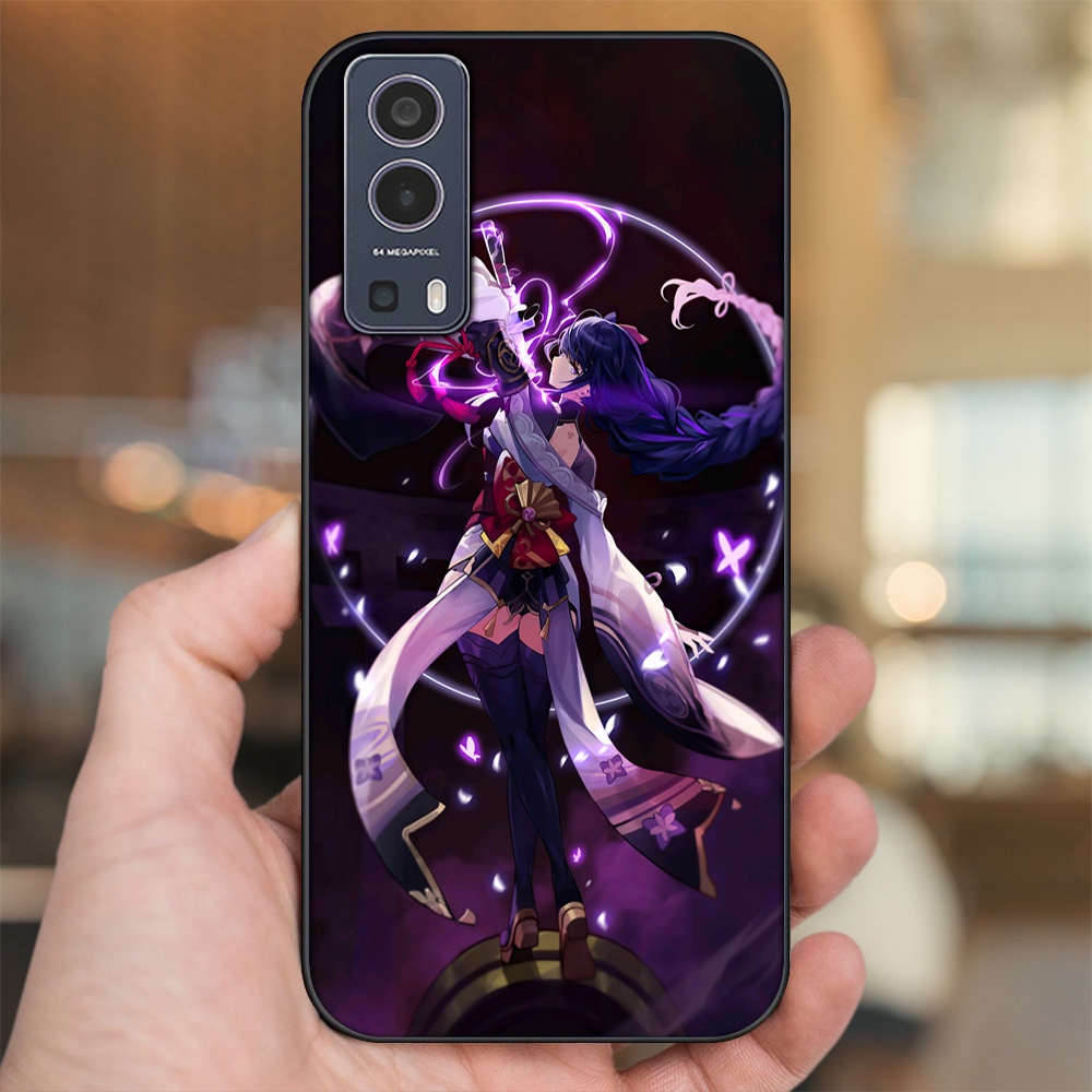 Ốp lưng Vivo Y72 5G viền đen in hình Raiden Shogun Genshin Impact