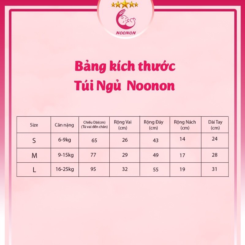 Túi ngủ Noonon Tháo Rời Ống Tay FREESHIP Túi ngủ giữ nhiệt- khóa 2 chiều- Chăn cho bé- Tặng set 3c KTYT