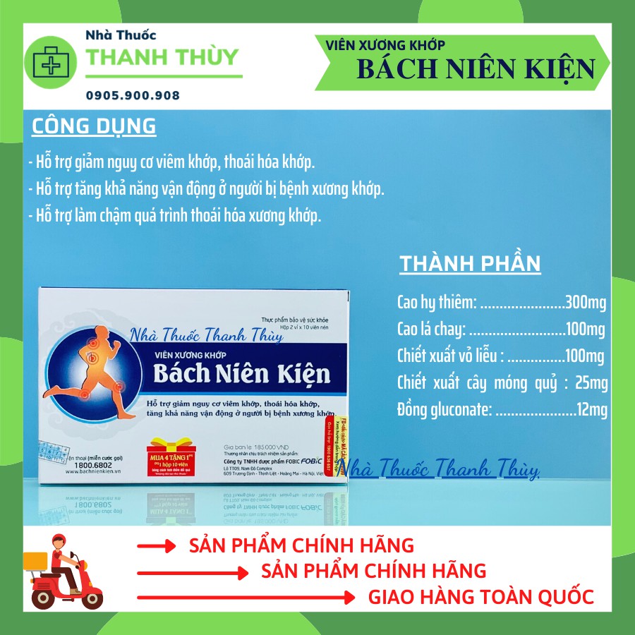 BÁCH NIÊN KIỆN  - Giúp Giảm Đau Khớp, Thoái Hóa Khớp, Tăng Khả Năng Vận Động