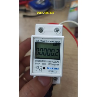 Đồng hồ đo công suất tiêu thụ 1 PHA - Kwh 60A 220V Nakasi