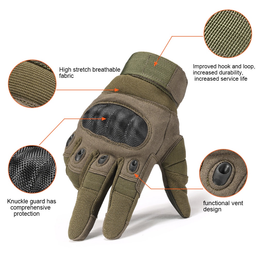 Găng Tay Đi Xe Máy Bằng Sợi Carbon Ốp