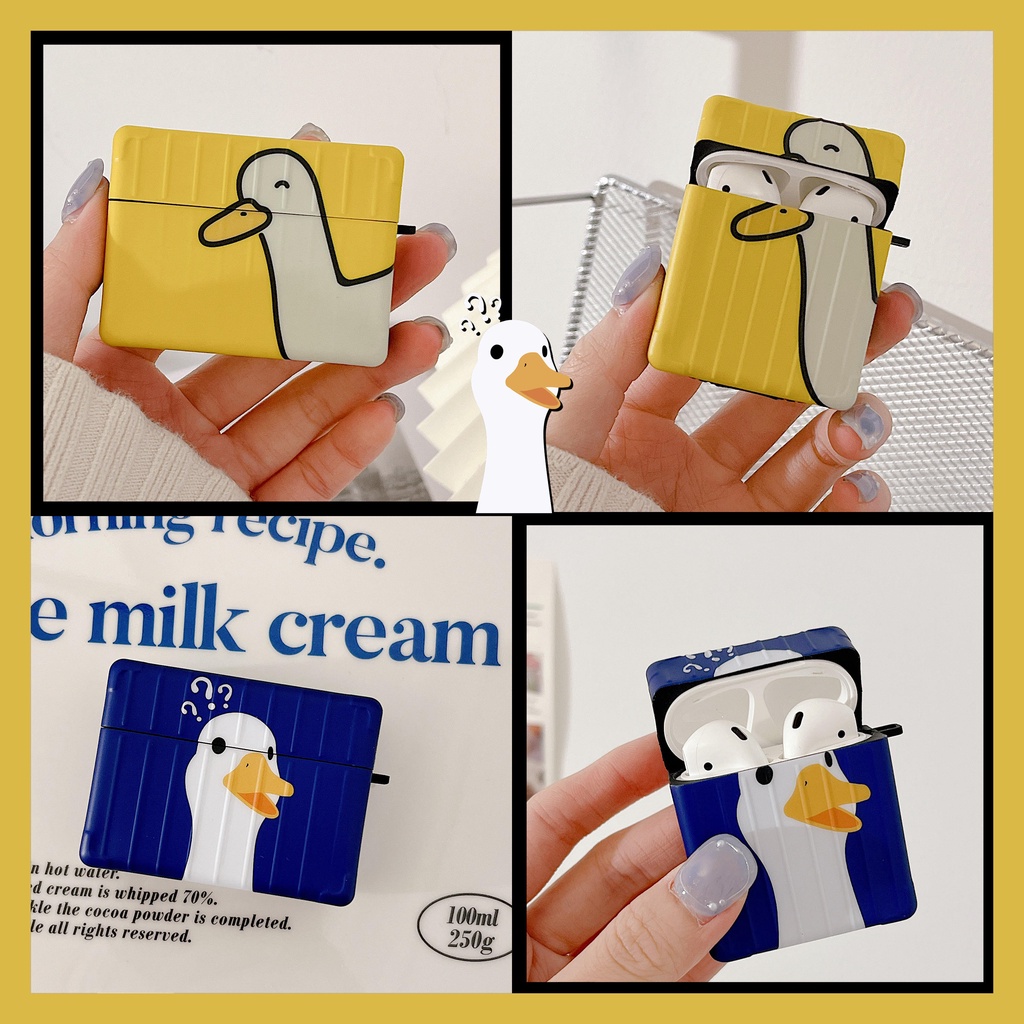 Vỏ Bảo Vệ Hộp Sạc Tai Nghe Airpods 3 Pro 2 3 Họa Tiết Hoạt Hình Dấu Hỏi Và Vịt Dễ Thương Ốp