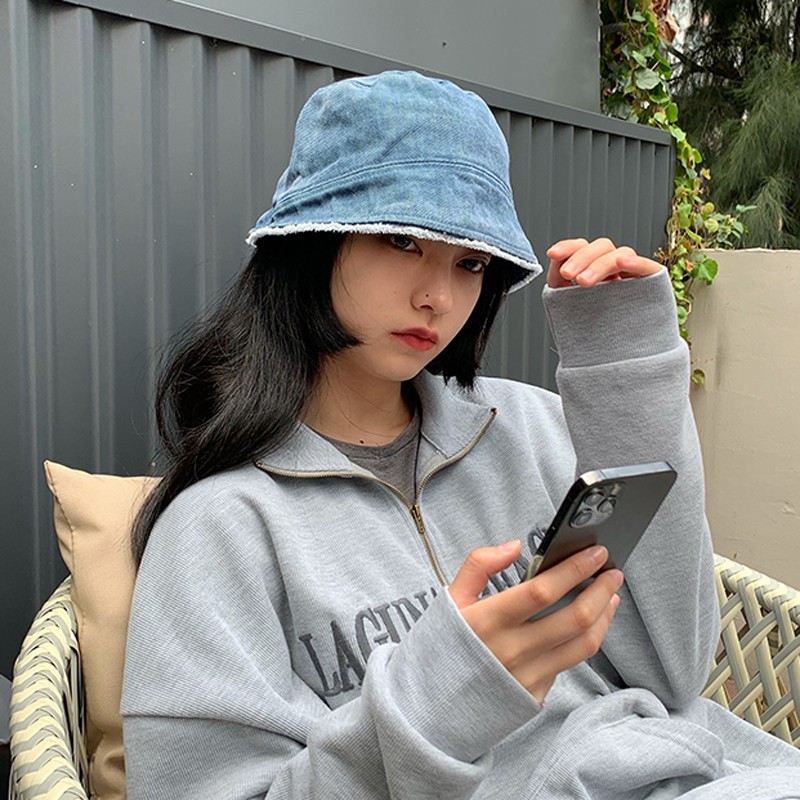 Nón Tai Bèo Vải Denim Che Nắng Kiểu Nhật Bản Thời Trang Xuân Hè Cho Nữ