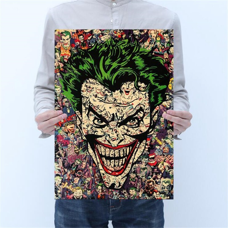 Poster Giấy kraft Treo Tường Trang Trí In Hình Hiệp Sĩ Bóng Tối Cổ Điển harley quinn