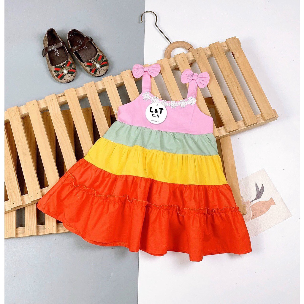 Váy tầng Cầu Vồng cho bé gái 3 màu