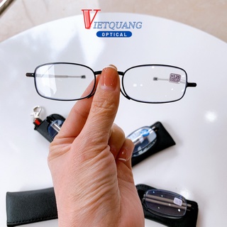 Kính lão cho người trung tuổi , kính đọc sách gấp tiện lợi gọng kim loại gấp gọn độ từ 0.50 đến 4.00 kính mắt việt quang