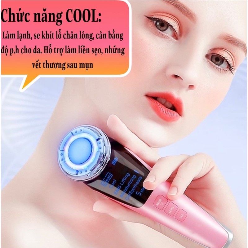 Máy Đẩy Tinh Chất Nóng Lạnh - Búa Đẩy Tinh Chất, Massage Mặt Thế Hệ Mới - Bảo Hành 12 Tháng