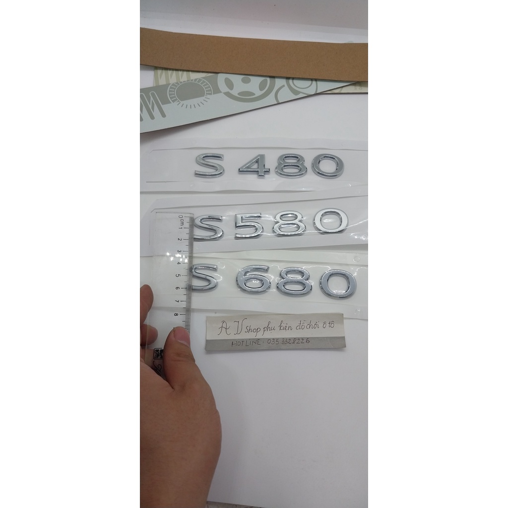 Miếng Dán Chữ S480 S580 S680 Bằng ABS Trang Trí Xe Hơi Mercedes Benz