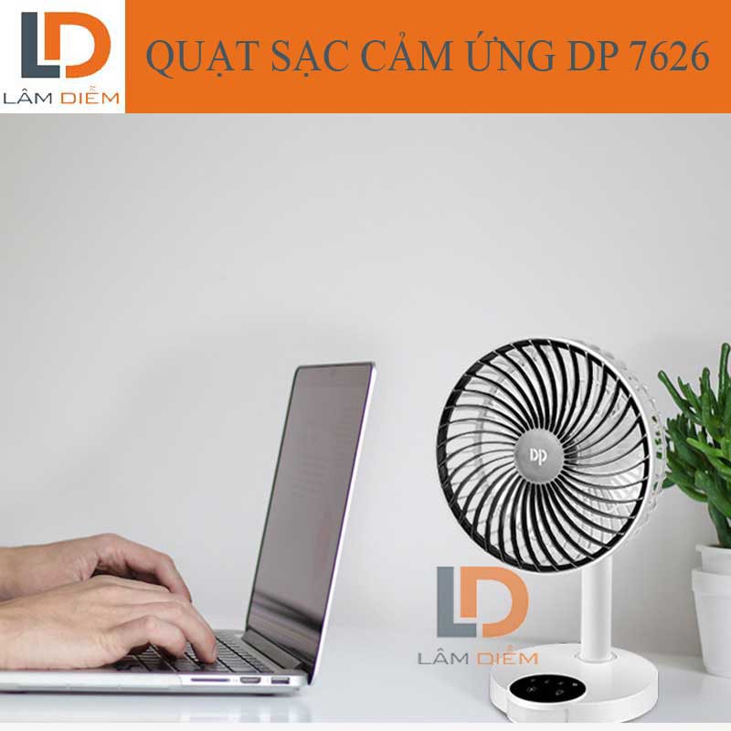 [Mã ELHA22 giảm 5% đơn 300K] QUẠT SẠC CẢM ỨNG CÓ ĐÈN LED DP 7626