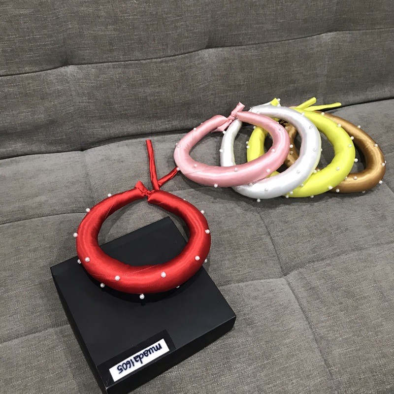 Mấn lụa 1 ống đính hạt, vấn đội đầu nhiều màu