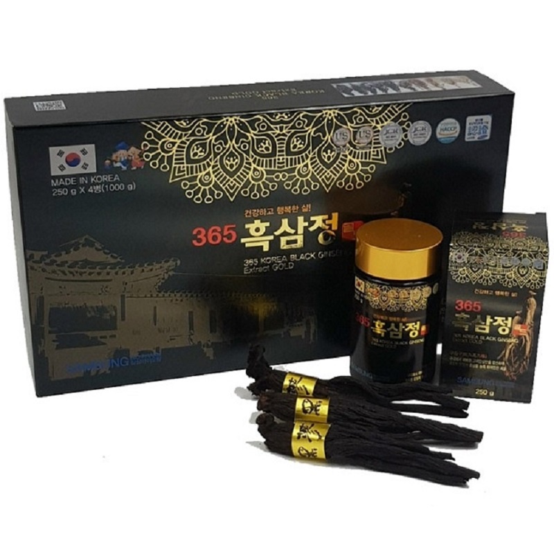Cao Hắc Sâm 365 Korea Black Ginseng Extract Gold Hàn Quốc, Hộp 4 Lọ * 250g, Giúp Bồi Bổ Nâng Cao Sức Khỏe