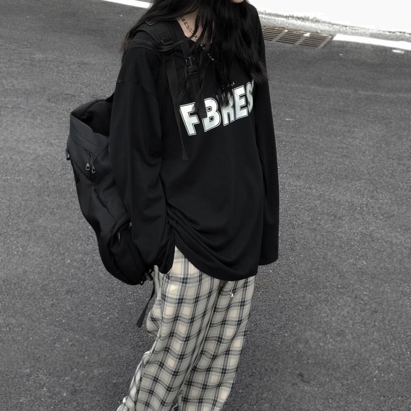 Áo Thun Tay Dài Dáng Rộng In Họa Tiết Thời Trang 2022 Cho Nữ