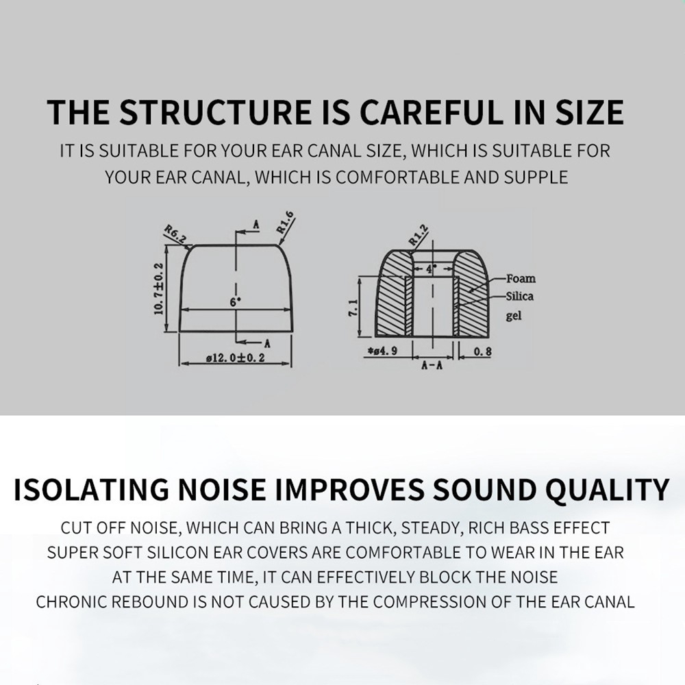 1 Cặp / 2 Mút Xốp Tai Nghe Qkz T400