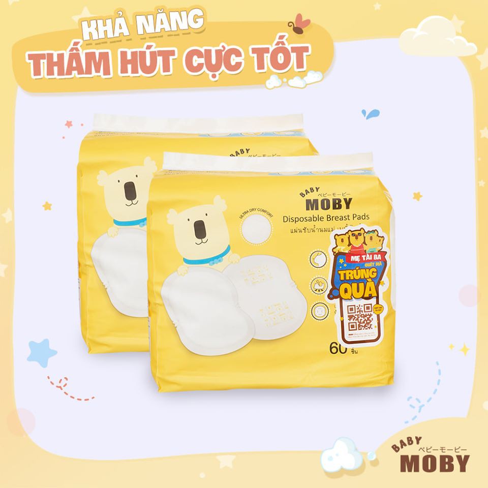 Miếng thấm sữa Moby [60 miếng]