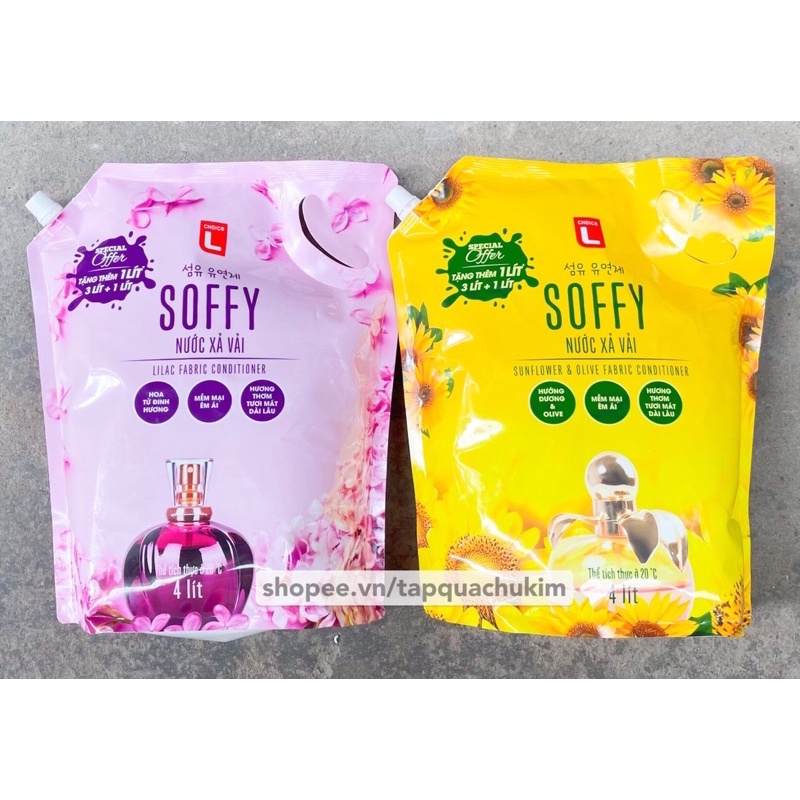 Nước xả vải SOFFY Hàn Quốc túi 4L hương Hoa Hướng Dương