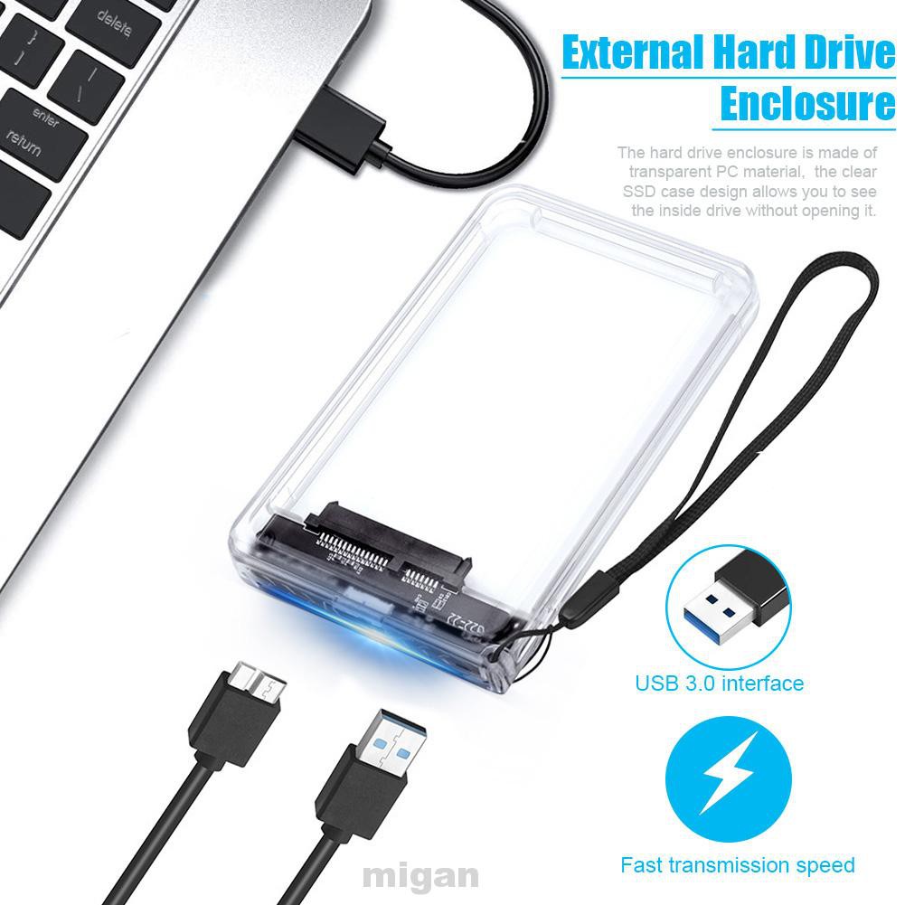 2.5inch Universal Clear Accessories Data Transmission For PC Laptop Large Memory HDD SSD External Hard Drive Enclosure