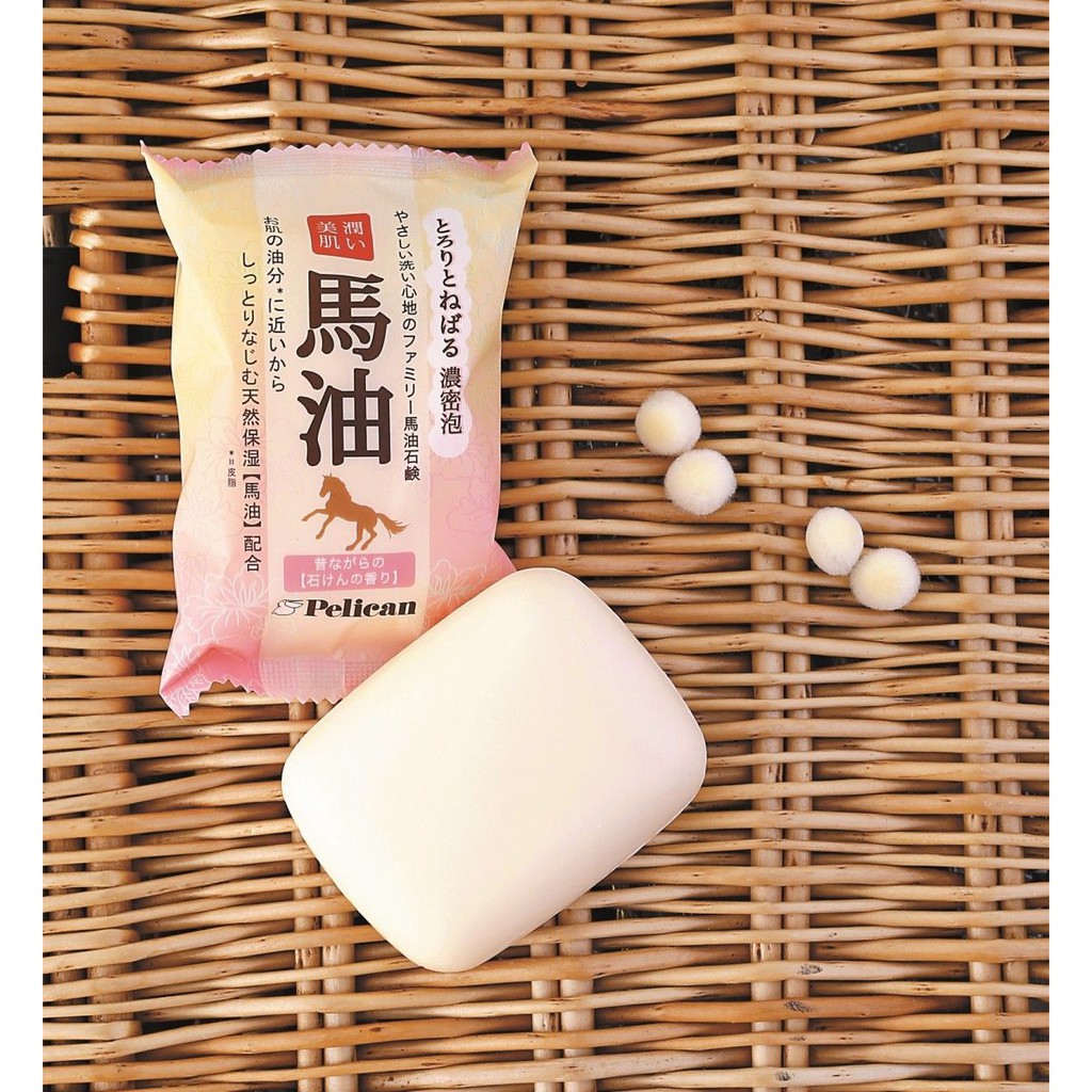 Xà Phòng Rữa Mặt Chiết Xuất Dầu Ngựa Pelican Horse Oil Soap (80g)