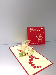 Cây thông 12 (  lót trắng ) - Noel - Thiệp 3D