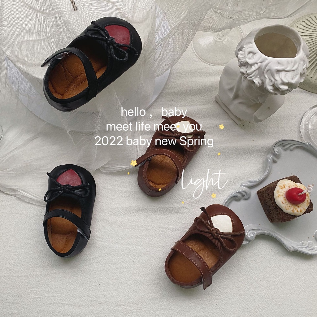 Giày tập đi cho bé trái tim chống trơn trượt phong cách Hàn quốc 803