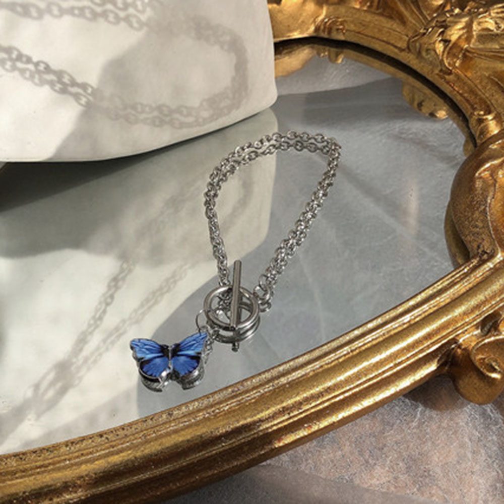 Vòng Tay Hình Bướm Xanh Phong Cách Hàn Quốc Xinh Xắn Cho Nữ